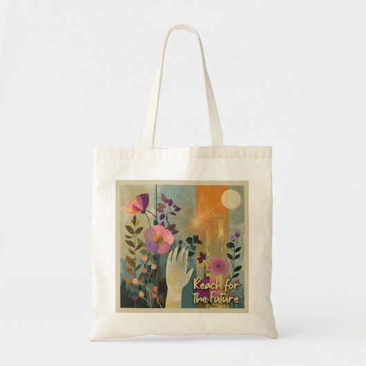 未来へのリーチ – Solarpunk Tote Bag トートバッグ (正面)