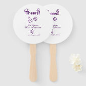 未来への応援ミセス花嫁の名前パープルドードルを追加 ハンドファン (正面&裏面)