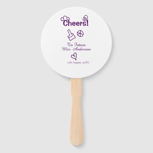 未来への応援ミセス花嫁の名前パープルドードルを追加 ハンドファン (正面)