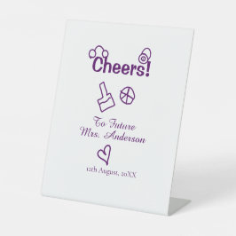 未来への応援ミセス花嫁の名前パープルドードルを追加 台座サイン