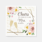 未来への応援ミセス・ピンクフローラブライダルシャワー スタンダードカクテルナプキン (正面)