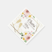未来への応援ミセス・ピンクフローラブライダルシャワー スタンダードカクテルナプキン (角)