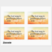 未来を予測 – やる気を起こさせる引用文 長方形シール (シート)