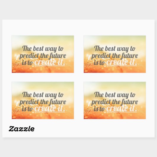 未来を予測 – やる気を起こさせる引用文 長方形シール (シート)