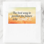 未来を予測 – やる気を起こさせる引用文 長方形シール (バッグ)