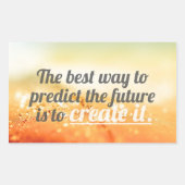 未来を予測 – やる気を起こさせる引用文 長方形シール (正面)