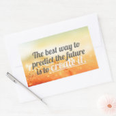 未来を予測 – やる気を起こさせる引用文 長方形シール (封筒)