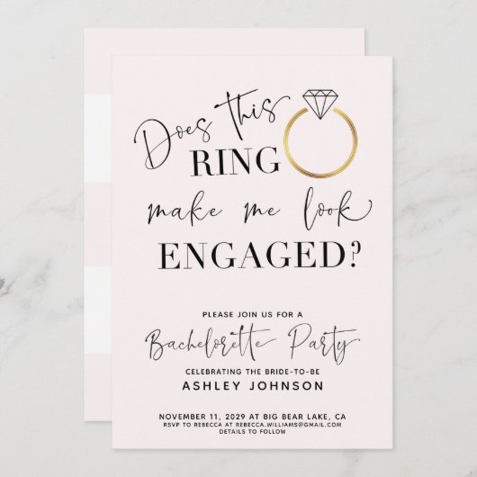 未来を見婚約したるミセスリングや輪バチェロレッテ 招待状 (正面/裏面)
