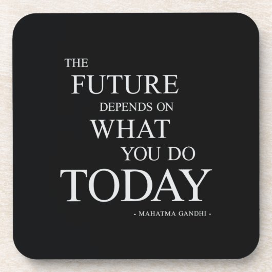 未来インスパイアのやる気を起こさせる引用文 コースター (正面)