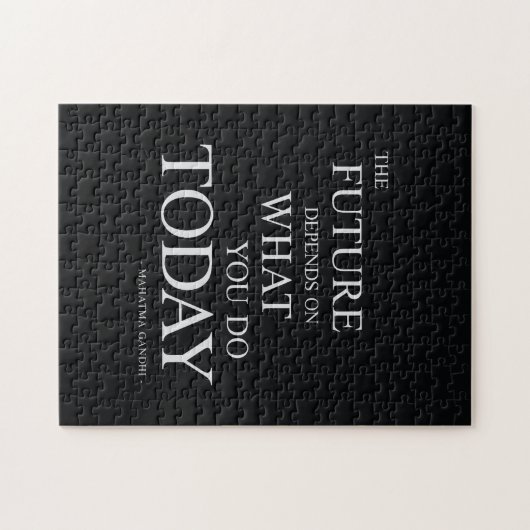 未来インスパイアのやる気を起こさせる引用文 ジグソーパズル (横)