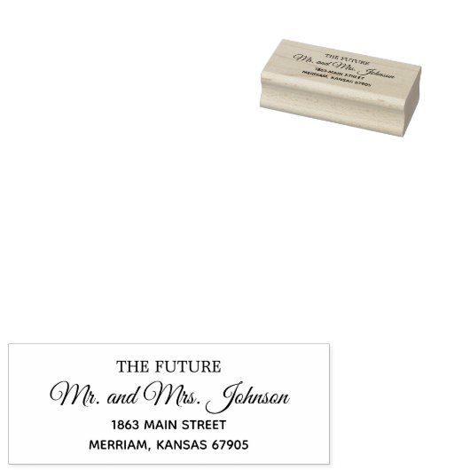 未来エレガントな結婚式差出人住所 ラバースタンプ (押印)