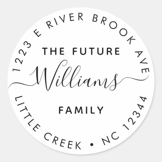 未来エレガントのミセスモダン住所 シール (正面)