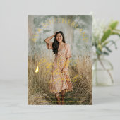 未来エレガントの帽子が待っている！卒業写真 箔招待状 (立ち正面)