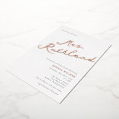 未来エレガントミセスブライダルシャワーバラゴールドフォイル 箔招待状 (回転した状態)