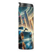 未来クラシックの街並みに対抗するマッスルカー タンブラー (回転右)