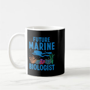 未来クール海洋生物学者男性へ女性海洋 コーヒーマグカップ
