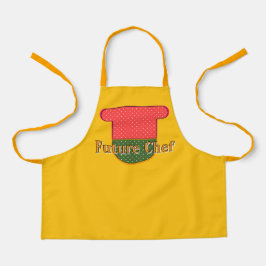 未来シェフキッズイエロー金ゴールド エプロン