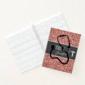 未来ナース医療聴診器ピンクグリッター名 ノートブック (内部)