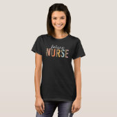 未来ナース学生ヒョウ印刷看護学校 Tシャツ (正面フル)