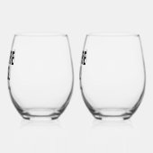 未来パーソナライズされたの名夫妻の結婚話 ステムなしワイングラス (左)