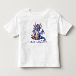 未来ブックウォームパープルドラゴン読ズベビー トドラーTシャツ
