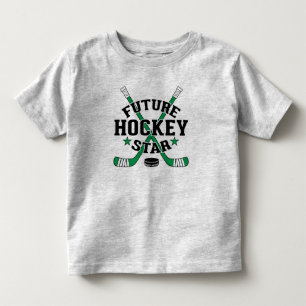 未来ホッケースタープレーヤーグリーンホッケースティックパック トドラーTシャツ
