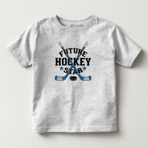 未来ホッケースタープレーヤーブルーホッケースティックパック トドラーTシャツ