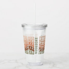 未来ミセス・テラコッタセージ緑レトロ60のシンプル アクリルタンブラー