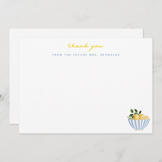 未来ミセス・レモンブライダルシャワーありがとう ノートカード (正面/裏面)