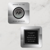 未来モダンのボタンフレーム正方形ビジネスカー スクエア名刺 (正面/裏面)