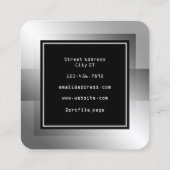 未来モダンのボタンフレーム正方形ビジネスカー スクエア名刺 (裏面)