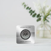 未来モダンのボタンフレーム正方形ビジネスカー スクエア名刺 (スタンド正面)