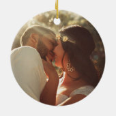 未来モダンのミセス・婚約金ゴールド セラミックオーナメント (裏面)