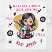 未来ロッカーロックnロールロッタラブベビーガール ワインラベル (シングルラベル)