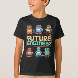 未来ロボット技術者子どもロボット Tシャツ