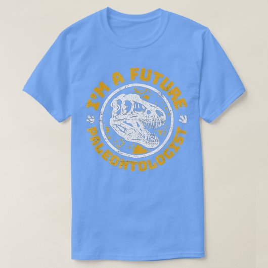 未来古生物学者の恐竜スカル Tシャツ (デザイン正面)