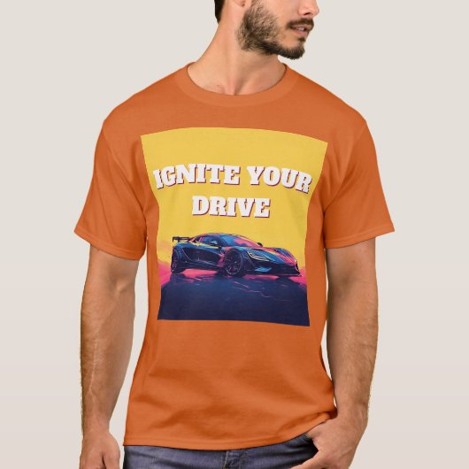 🚀 未来型スポーツカー グラデーション スピードアート Tシャツ (正面)
