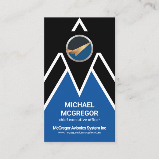 未来型レターMジェット機パイロット 名刺 (正面)