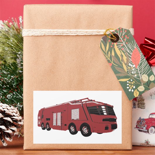 未来型消防車 長方形シール