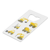 未来建築掘削機作業車 クレジットカード栓抜き (正面アングル)