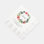 未来書に応援を手渡すミスター・アンド・ミセス・ホリデー 縁ありランチョンナプキン (角)