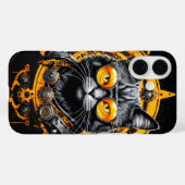 未来派のサイバーイエローキャットカバー Case-Mate iPhoneケース (裏面 (横))