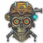 未来派の出会いレトロクール- Groovy Steampunkエイリアン シール (正面)