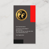 未来派の赤い矢のマンパワーのコンサルタント 名刺 (裏面)