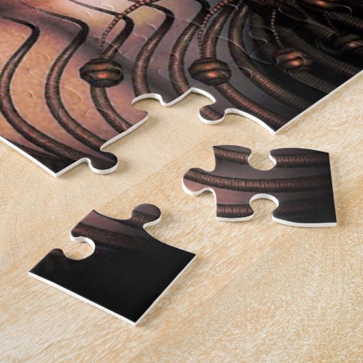 未来派の頭飾りのサイファイの女性 ジグソーパズル (側面)