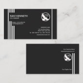 未来派ラインエレガントな黒CEOの創設者 名刺 (正面/裏面)