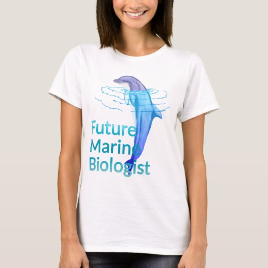 未来海洋生物学者海イルカ Tシャツ (正面)