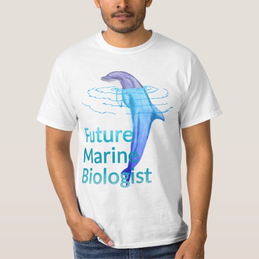 未来海洋生物学者海ドルフィン Tシャツ (正面)