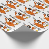 未来海賊カニパーソナライズされた誕生日シャワー ラッピングペーパー (角)