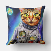 未来的おもしろい宇宙飛行士の猫 クッション (裏面)